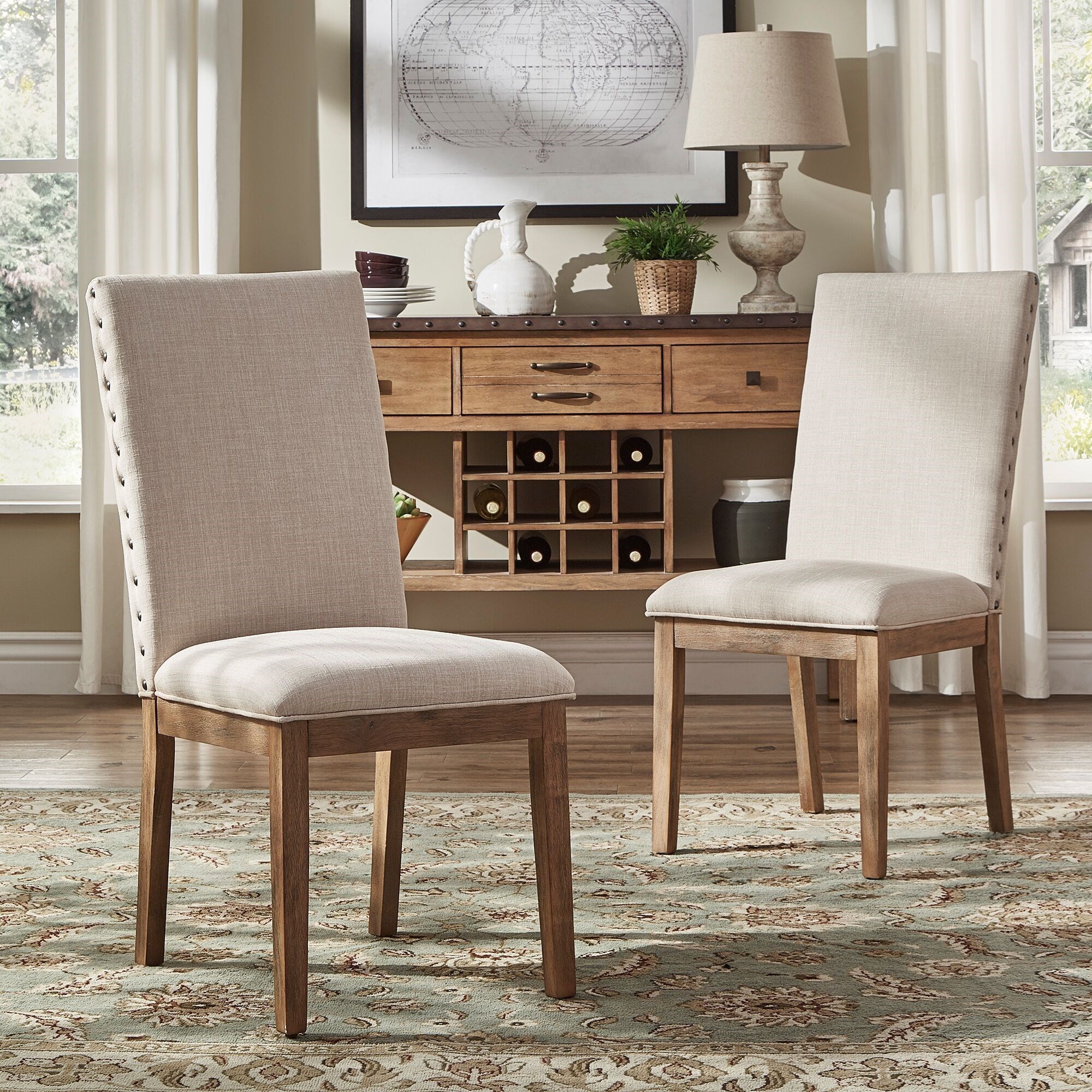 Homelegance E848 Contemporary Dining Chair with Nailhead Trim A1 Furniture & Mattress Dining